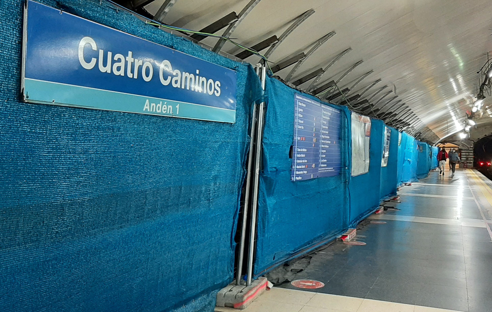 La estación de Metro de Cuatro Caminos sigue en obras casi un año después