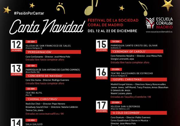 La Sociedad Coral De Madrid Celebra Su Festival Navideno Del 12 Al 22 De Diciembre